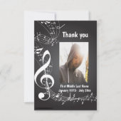 Bedankt Dank u achtergrond Muzieknoten (Voorkant)