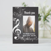 Bedankt Dank u achtergrond Muzieknoten (Staand voorkant)