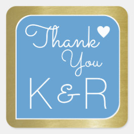 bedankt / dank u, blauw vierkante sticker