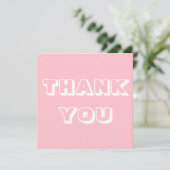 Bedankt, Dank u, bubble gum roze wit Kaart (Staand voorkant)