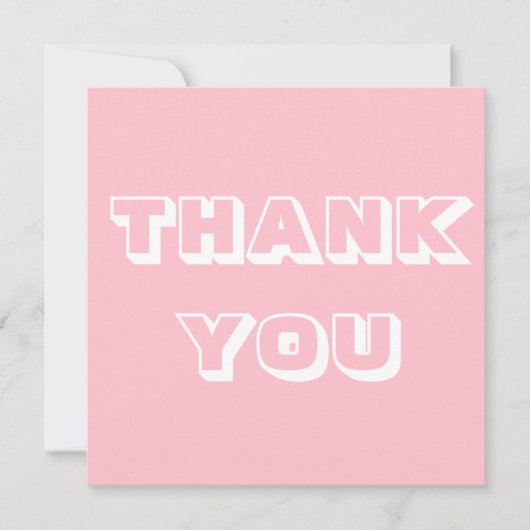 Bedankt, Dank u, bubble gum roze wit Kaart (Voorkant)