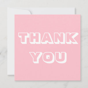 Bedankt, Dank u, bubble gum roze wit Kaart