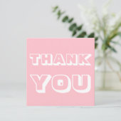 Bedankt, Dank u, bubble gum roze wit Kaart (Staand voorkant)
