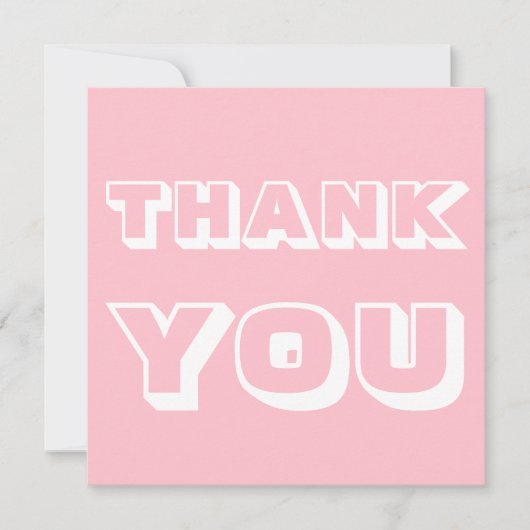 Bedankt, Dank u, bubble gum roze wit Kaart (Voorkant)