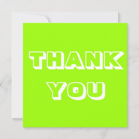 Bedankt, Dank u, chartreuse groen wit (Voorkant)