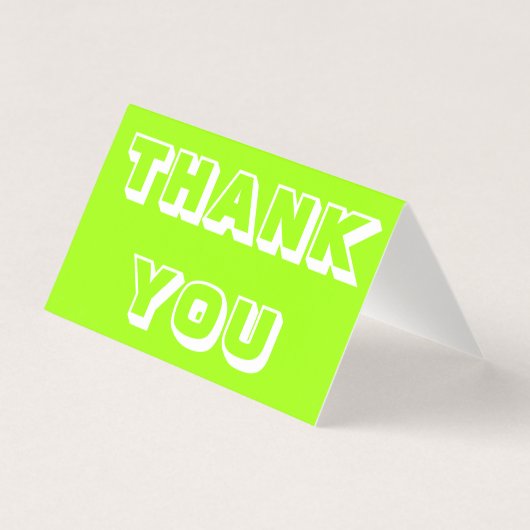 Bedankt, dank u, chartreuse groene gevouwen kaart (Voorkant)
