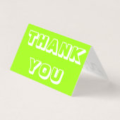 Bedankt, dank u, chartreuse groene gevouwen kaart (Achterkant)