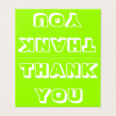 Bedankt, dank u, chartreuse groene gevouwen kaart (Buitenkant ongevouwen)