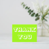 Bedankt, dank u, chartreuse groene witte kaart (Staand voorkant)