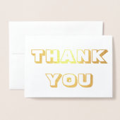 Bedankt, dank u, goud of zilver folie kaarten (Voorkant met envelop)