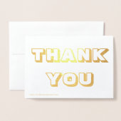 Bedankt, dank u, goud of zilver folie kaarten (Met envelop)