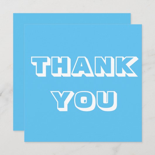 Bedankt, Dank u, lichtblauw wit (Voorkant / Achterkant)