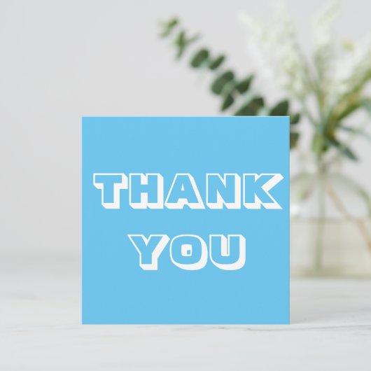 Bedankt, Dank u, lichtblauw wit (Staand voorkant)