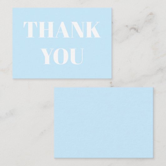 Bedankt, Dank u, lichtblauwe witte kaart (Voorkant / Achterkant)