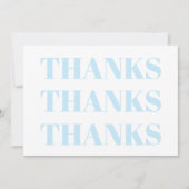 Bedankt, Dank u, lichtblauwe, witte, moderne kaart (Voorkant)