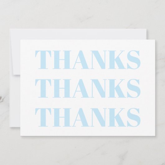Bedankt, Dank u, lichtblauwe, witte, moderne kaart (Voorkant)