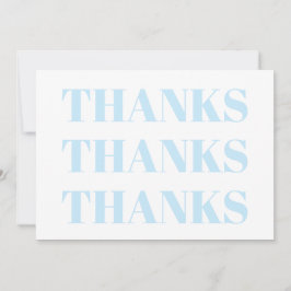 Bedankt, Dank u, lichtblauwe, witte, moderne kaart