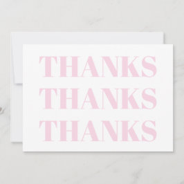 Bedankt, Dank u, lichtroze witte moderne kaart