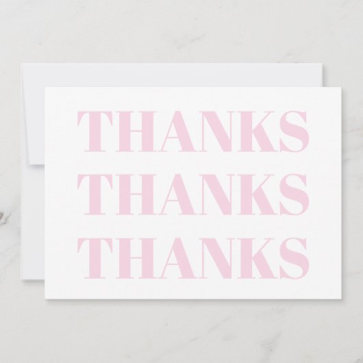 Bedankt, Dank u, lichtroze witte moderne kaart (Voorkant)