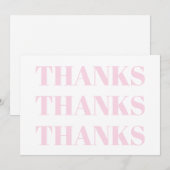 Bedankt, Dank u, lichtroze witte moderne kaart (Voorkant / Achterkant)