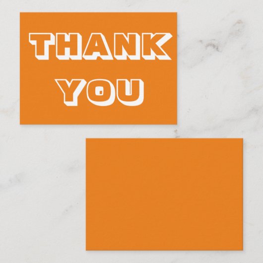 Bedankt, Dank u, oranje witte kaart (Voorkant / Achterkant)