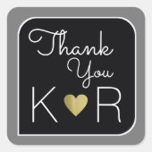 bedankt / dank u vierkante sticker (Voorkant)