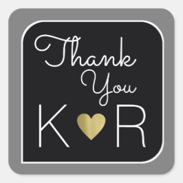 bedankt / dank u vierkante sticker