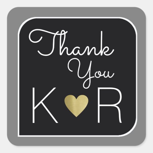 bedankt / dank u vierkante sticker (Voorkant)