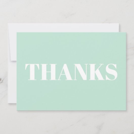 Bedankt, dank u wel, zeeloomgroene witte kaart (Voorkant)