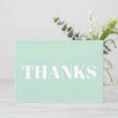 Bedankt, dank u wel, zeeloomgroene witte kaart (Staand voorkant)