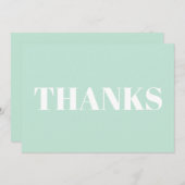 Bedankt, dank u wel, zeeloomgroene witte kaart (Voorkant / Achterkant)