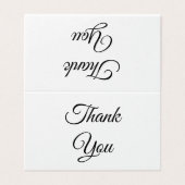 Bedankt, Dank u, zwart wit elegante gevouwen kaart (Buitenkant ongevouwen)