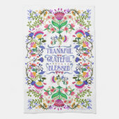 Bedankt, dankbaar, dankbaar, gebukt | Folk Art Flo Theedoek (Verticaal)