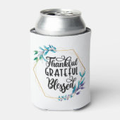 Bedankt, dankbaar en gebufferd blikjeskoeler (Blikje Voorkant)