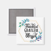 Bedankt, dankbaar en gebufferd magneet (Voorkant / Achterkant)