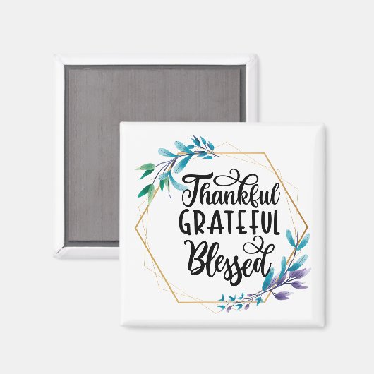 Bedankt, dankbaar en gebufferd magneet (Voorkant / Achterkant)