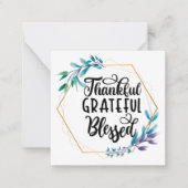 Bedankt, dankbaar en gebufferd notitiekaartje (Voorkant)