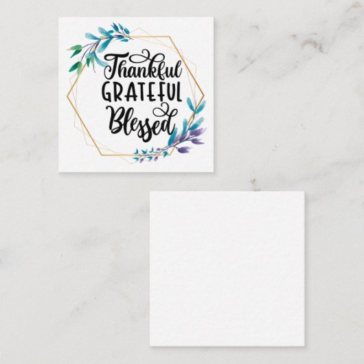 Bedankt, dankbaar en gebufferd notitiekaartje (Voorkant / Achterkant)