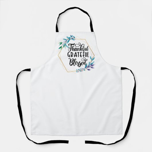Bedankt, dankbaar en gebufferd schort (Voorkant)