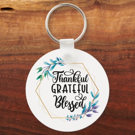 Bedankt, dankbaar en gebufferd sleutelhanger (Voorkant)