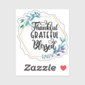 Bedankt, dankbaar en gebufferd sticker (Vel)