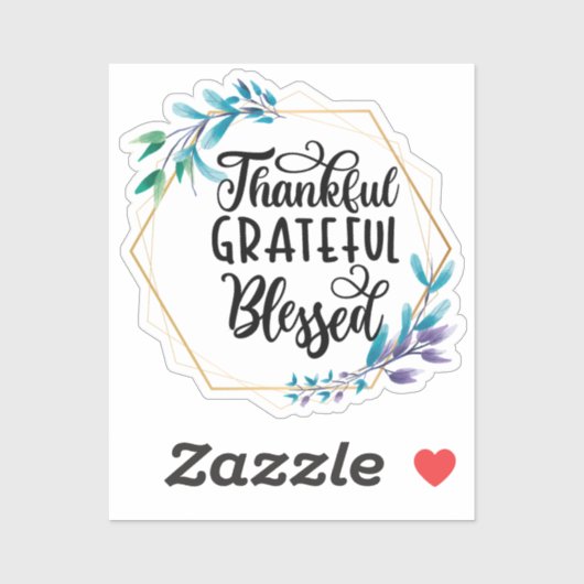 Bedankt, dankbaar en gebufferd sticker (Vel)