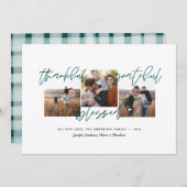 bedankt , dankbaar , gezegend moderne , minimale f aankondiging (Voorkant / Achterkant)