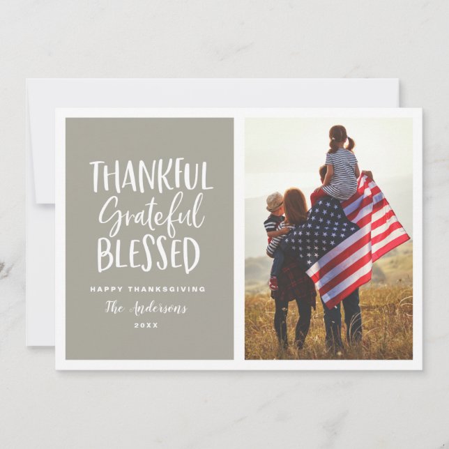 Bedankt, dankbaar, gezegende foto van de Thanksgiv (Voorkant)