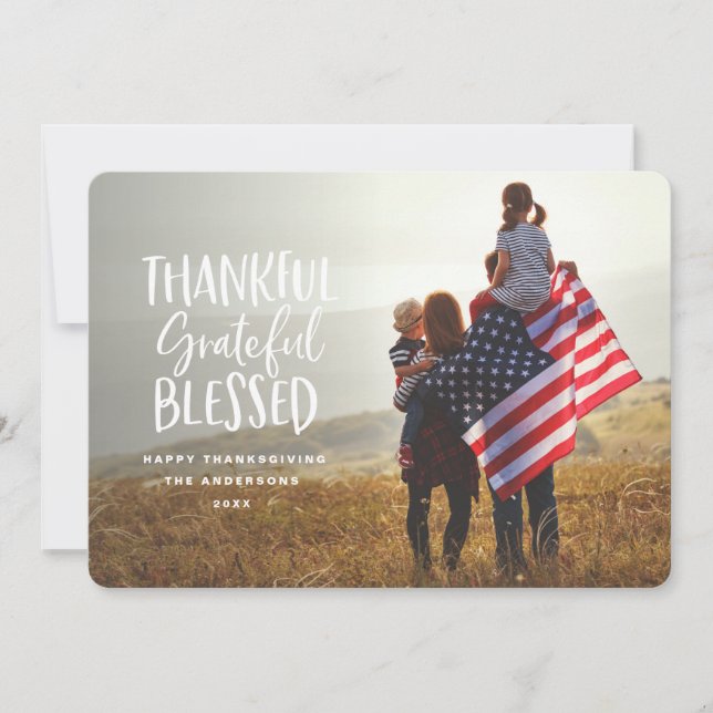 Bedankt, dankbaar, gezegende foto van de Thanksgiv (Voorkant)