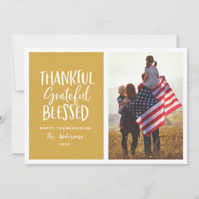 Bedankt, dankbaar, gezegende foto van de Thanksgiv (Voorkant)