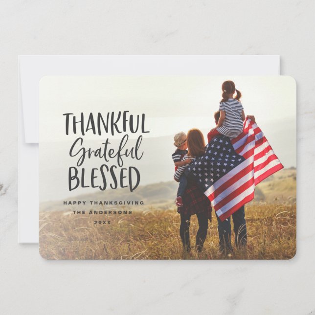 Bedankt, dankbaar, gezegende foto van de Thanksgiv (Voorkant)