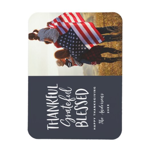 Bedankt, dankbaar, gezegende foto van de Thanksgiv Magneet (Verticaal)