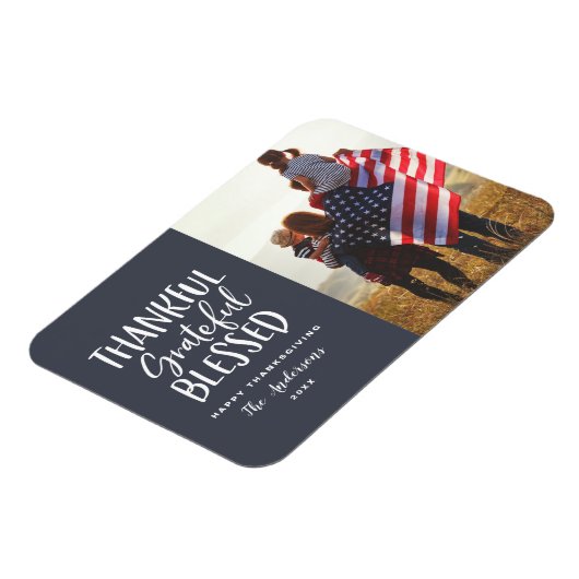 Bedankt, dankbaar, gezegende foto van de Thanksgiv Magneet (Linkerzijde)
