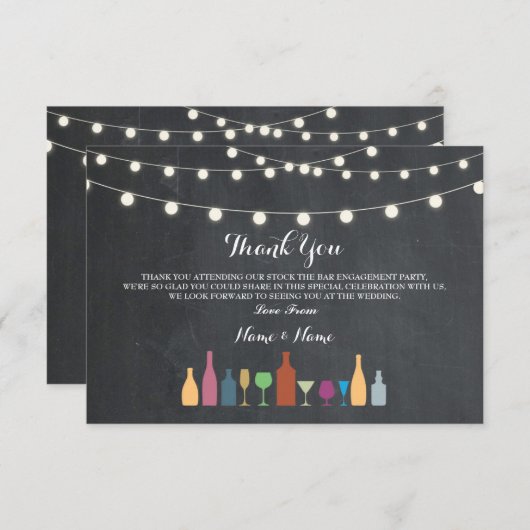 Bedankt dat de kaarten de Drinken van de borden vo (Voorkant / Achterkant)